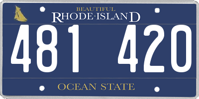 RI license plate 481420
