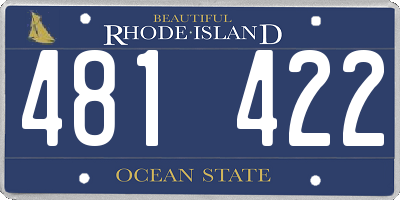 RI license plate 481422