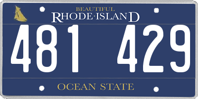 RI license plate 481429