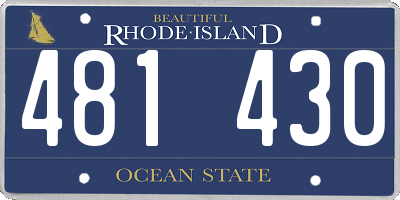 RI license plate 481430