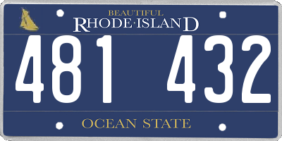 RI license plate 481432