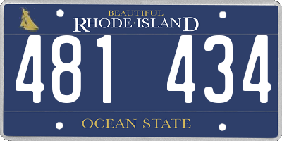 RI license plate 481434