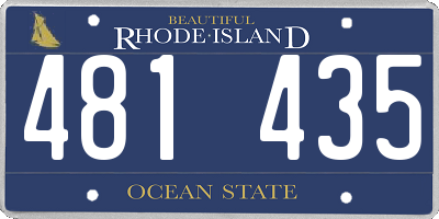 RI license plate 481435
