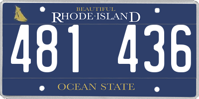 RI license plate 481436
