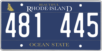 RI license plate 481445