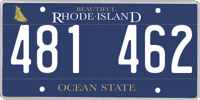 RI license plate 481462