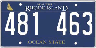 RI license plate 481463