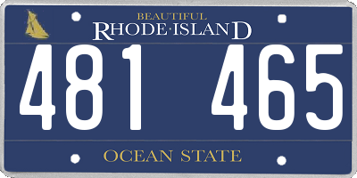 RI license plate 481465