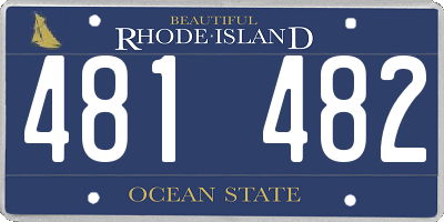 RI license plate 481482