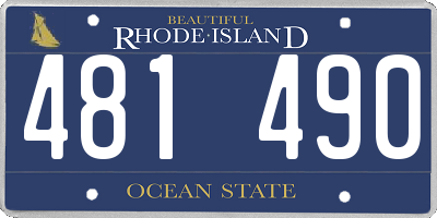 RI license plate 481490