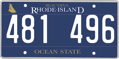 RI license plate 481496