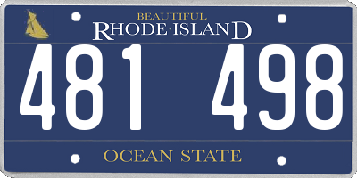 RI license plate 481498