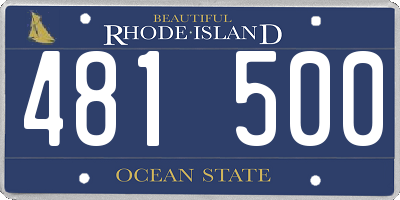 RI license plate 481500