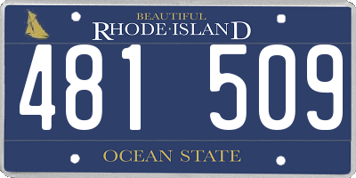 RI license plate 481509