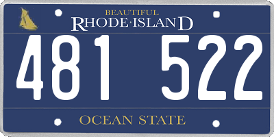 RI license plate 481522