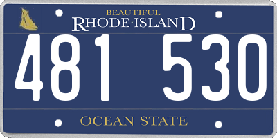 RI license plate 481530