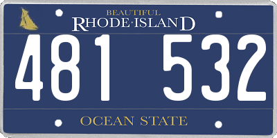 RI license plate 481532