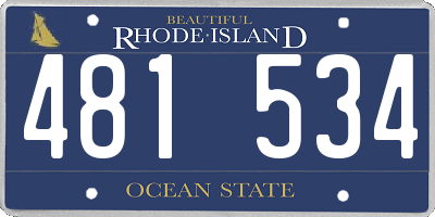 RI license plate 481534