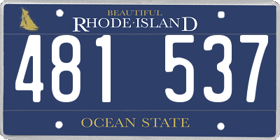 RI license plate 481537