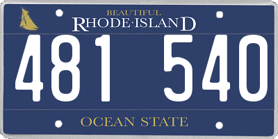 RI license plate 481540
