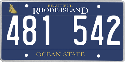 RI license plate 481542