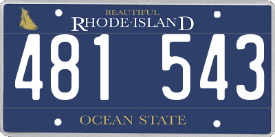 RI license plate 481543