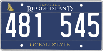 RI license plate 481545