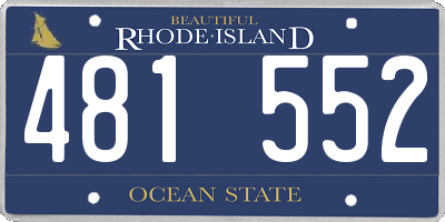 RI license plate 481552