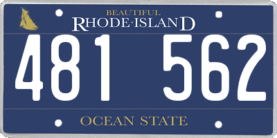 RI license plate 481562