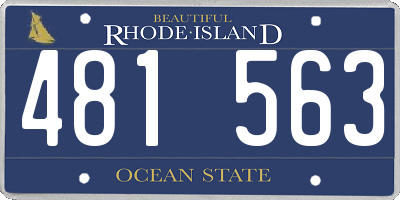 RI license plate 481563
