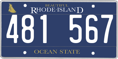 RI license plate 481567