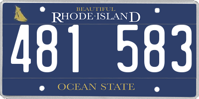 RI license plate 481583