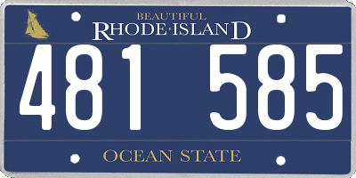 RI license plate 481585