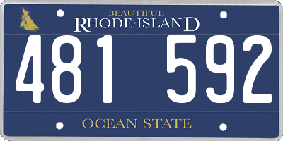 RI license plate 481592