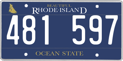RI license plate 481597