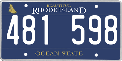 RI license plate 481598
