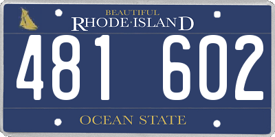 RI license plate 481602
