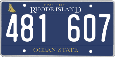 RI license plate 481607