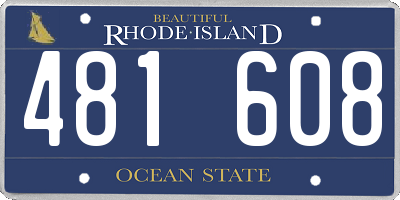 RI license plate 481608