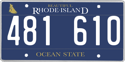 RI license plate 481610