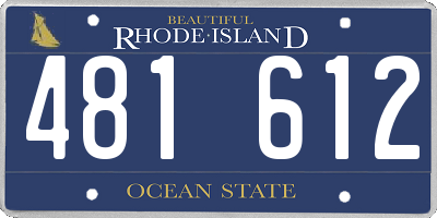 RI license plate 481612