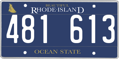 RI license plate 481613