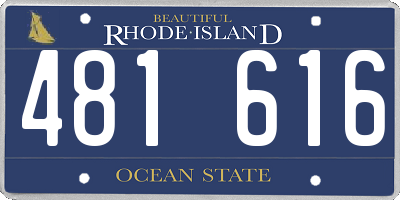 RI license plate 481616