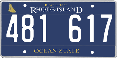 RI license plate 481617