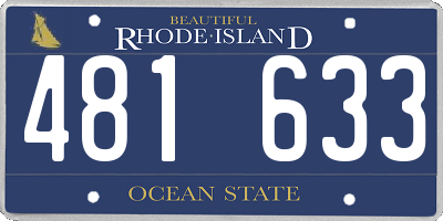RI license plate 481633