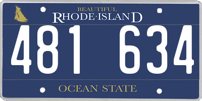 RI license plate 481634