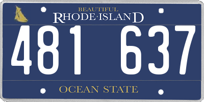 RI license plate 481637