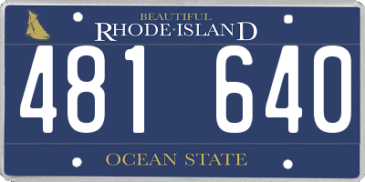 RI license plate 481640