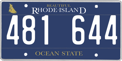 RI license plate 481644