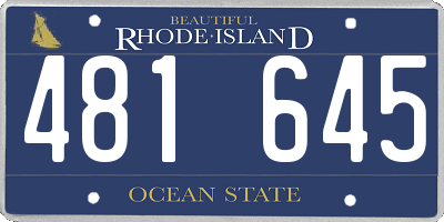 RI license plate 481645